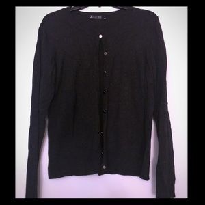 Charcoal gray button up cardigan